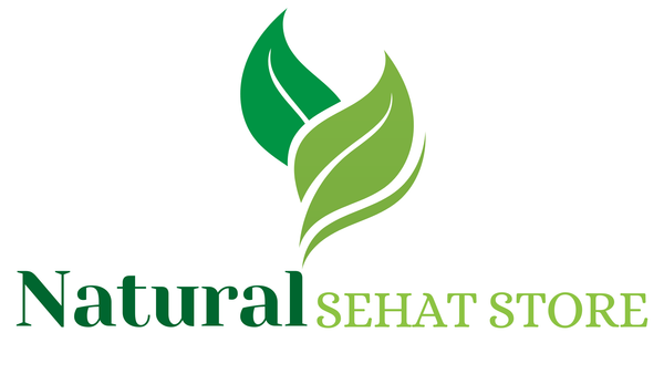 Logo of Natural Sehat Store with green leaves on a white background